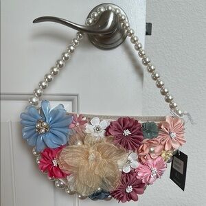 Haute Hippie Floral Pearl Handle Bag - Multicolor